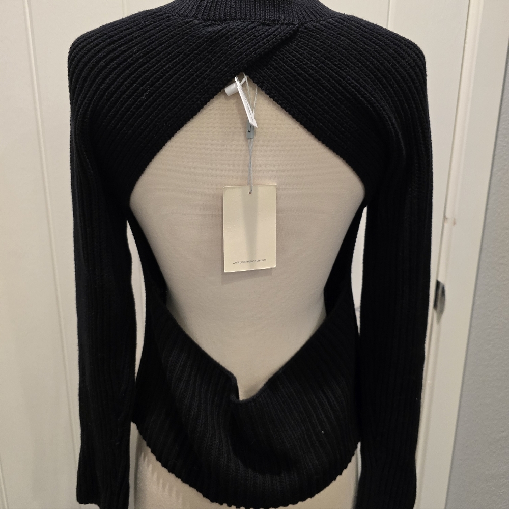 NEW w/Tags Jovonna London Hadi Open-Back Knit Raglan Sweater Dress Smalll Black - Picture 4 of 7